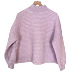 Everlane The Organic Cotton Quilted Mockneck Sweatshirt Lilac Purple Size XL Photo 5