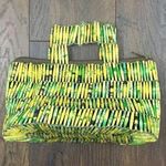 Vintage Yellow Handmade Magazine Pages Hand Bag Green Photo 0