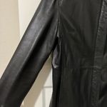 Gallery  Black Leather Women's Jacket Mid-length Sz L Large Photo 2