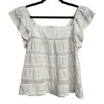 Abercrombie & Fitch  Shirt White Ruffle Lace Babydoll Top Small Coquette Cottage Photo 0
