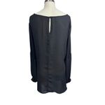 Torrid  Black Long Sleeve Sheer Balloon Sleeve Keyhole Neck Blouse Size 3 Photo 5