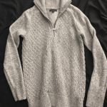 Tommy Hilfiger Quarter Zip Oversized Knit Blue Gray Cozy Winter Sweater Photo 3
