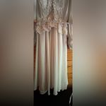Vintage Felix Arbeo White Chiffon Lace Dress Romantic Long Sleeve 70s Small Photo 13