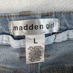 Madden Girl L Large 32 Jeans Baggy Mid Rise Wide Leg Med Wash Distressed Skater Photo 6
