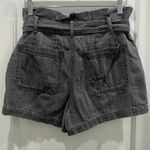 Madewell Denim Snap-Belt Paperbag Shorts in Pale Grey Sz 28 Photo 7