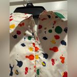 Samantha Sung White Splatter Paint Multicolor Sleeveless Midi Dress Size 8 Pink Photo 6