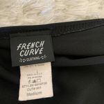 French Curve Black Draped Neck Back V Neck Sz Large Size M Photo 8