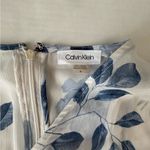 Calvin Klein chiffon hi low ruffle dress built in liner white blue floral size 4 Photo 11
