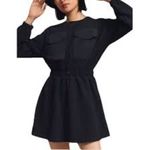 Anthropologie Daily Practice Wear Now Mini Dress XS Black Utility Grunge Goth Photo 2