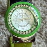 Strada women’s vintage green/silver‎ bangle bracelet watch one size extends Green Photo 0
