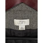 Loft EUC  Wool Herringbone Blazer Jacket Women's 6 Gray Office Career Photo 5