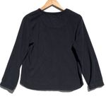 Oscar de la Renta  Women’s Black Fleece Pull Over Long Sleeve Henley size medium Photo 3