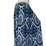 Loft  Shift Dress Boat Neck Long Sleeves Blue Multi Print Women’s Size Medium Photo 6
