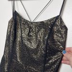 Vintage Reggio Size 8 Metallic Leopard Print‎ Maxi Dress Gold Black Formal Prom Photo 2