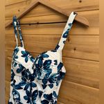 Niptuck Swim Size 4 Blue White Floral One Piece Ruched Swimsuit Photo 1