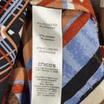 Chico's Shirt Multicolor Geometric Print Blouse Tie Sleeve Top Boho Chic Size M Photo 7