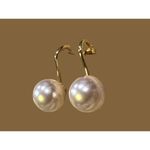 Vintage Marvella clip on earrings gold tone light pink faux pearls Photo 1