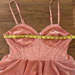 New York & Co. Velvet Mauve Pink Peplum Midi Dress Ruffle Waist Small Photo 12