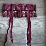 Victoria's Secret Victoria’s Secret embroidery garter belt/floral lace waist cincher/burgundy Photo 10