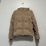 Reiss  Thea Hooded Short Puffer Down Feather Winter Jacket in Tan Size XS Photo 2