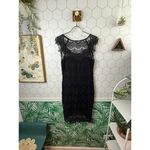 Free People Intimately  Black Peekaboo Lace Midi Slip Dress - Size - Small Photo 2