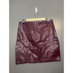 Zeagoo Skirt Womens Large Burgundy Faux Leather Mini Zip Back Lined Bodycon Red Photo 1
