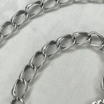 Womens Silver Tone Chain Belt Lion Crest Charm Y2K Festival XS ✨ Photo 8