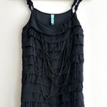 jaloux Black Tiered Ruffle Beaded Flapper Dress, Size Small, NWT Photo 1