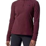 Mountain Hardwear Women's Maroon Half-Zip Fleece Top with Thumb Holes Size Small Photo 0