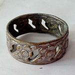 Vintage Silver 925 Openwork Hippie Boho Daisy Flower Floral Band Ring Size 7 Photo 3