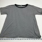 Reformation Jeans Black White Stripe Short Sleeve Stretch Shirt Large *TINY FLAW Photo 5