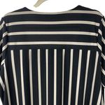 Adrianna Papell  Square Neck Top Shirt Plus Sz 1X‎ Black Tan Stripes Office Work Photo 6