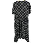Torrid  Dress Womens Black Plaid Short Sleeve VNeck Button Front Size 1X Photo 2