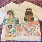 ZARA  Blogger Fave Ecru Multi Girls Print Sweatshirt $59.90 EUC S Rare HTF Photo 5