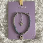 Guess Blue and silver Heart Charm Sparkle Pavé Flex Bracelet Photo 0