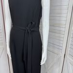 Calvin Klein Gold Button Tab Shoulders Belted Wide Leg Jumpsuit Black 6 Photo 6