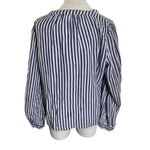 Universal Threads Universal Thread Striped Cotton Shirt M Blue White Button Front European Summer Photo 4