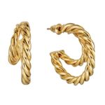 Rachel Zoe NWT Rendor Gold Victoria Double Hoop Earrings by Photo 10