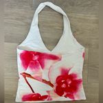 Supré Pink Orchid Print Halter Top – Size Small White Photo 5