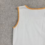 Talbots  Womens Tank Top Large White Orange Trim Crew Neck Stretch Casual Comfort Photo 1