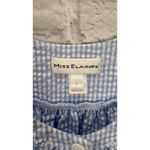 Miss Elaine Short Sleeve Snap Button Robe Size L Blue White Gingham Plaid Size L Photo 4