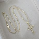 Boutique Gold Filled Infinity Cross Pendant with 18" Gold Filled Chain Necklace Photo 1