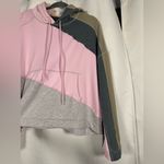 Free People Movement All or Nothing Patchwork Sweatshirt Gray Pink Olive Navy L Size L Photo 4