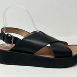 Madewell Maeva Black Leather Chunky Platform Crisscross Sandals Shoes womens 9 Photo 1