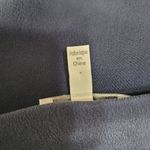 Joie  Navy Button Front Silk Short Sleeve Blouse Photo 7