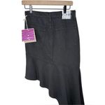 Mother Snacks Crinkle Cut Asymmetrical Denim Midi Skirt Black Size 27 NWT Photo 5