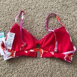 Seafolly  Australia Sun Dancer Spicy Orange 8 US Flower Bralette Bikini Swim Top Photo 4