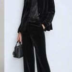 Calvin Klein NWOT Women's Velvet High-Rise Wide-Leg Pants Black Photo 1