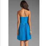 Rebecca Taylor  Blue Silk Strapless Dot Dress 4 Cutout Bustier Cobalt Sweetheart Photo 3