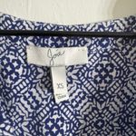 Joie  Blue & White Diamond Print Silk Tank Top Size XS Photo 1